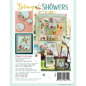 Kimberbell Spring Showers embroidery design perfect for springtime fabric crafts