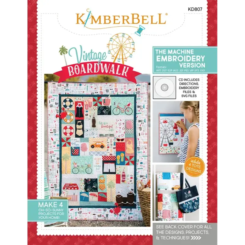 Kimberbell Vintage Boardwalk embroidery kit machine for home sewing designs