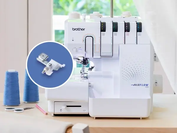 Brother Blind Stitch Foot for Serger for flawless hem stitching on delicate fabrics