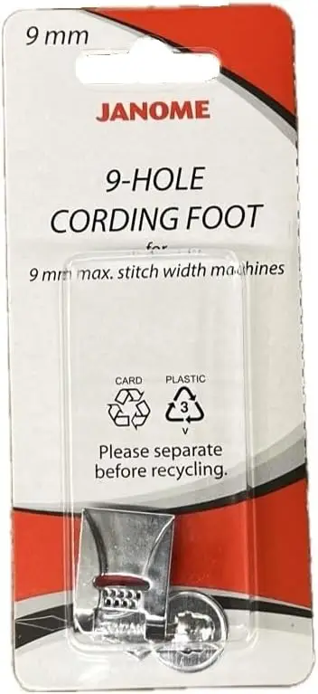 Janome 9-Hole Cording Foot for precise stitch control when working with cords