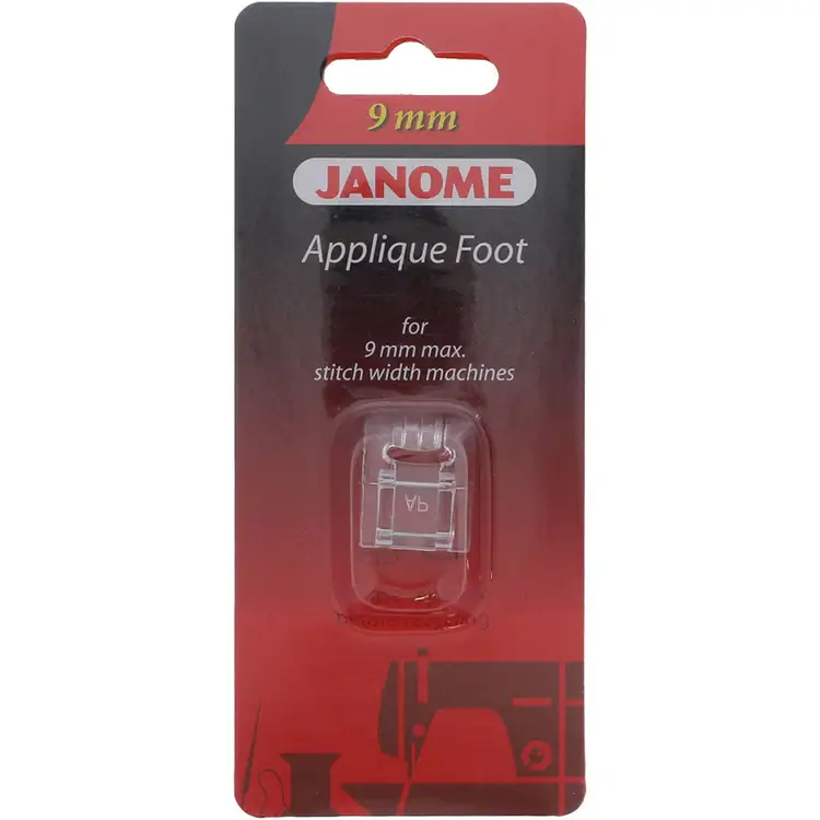 Janome Applique Foot 9mm for creating professional applique finishes with minimal effort