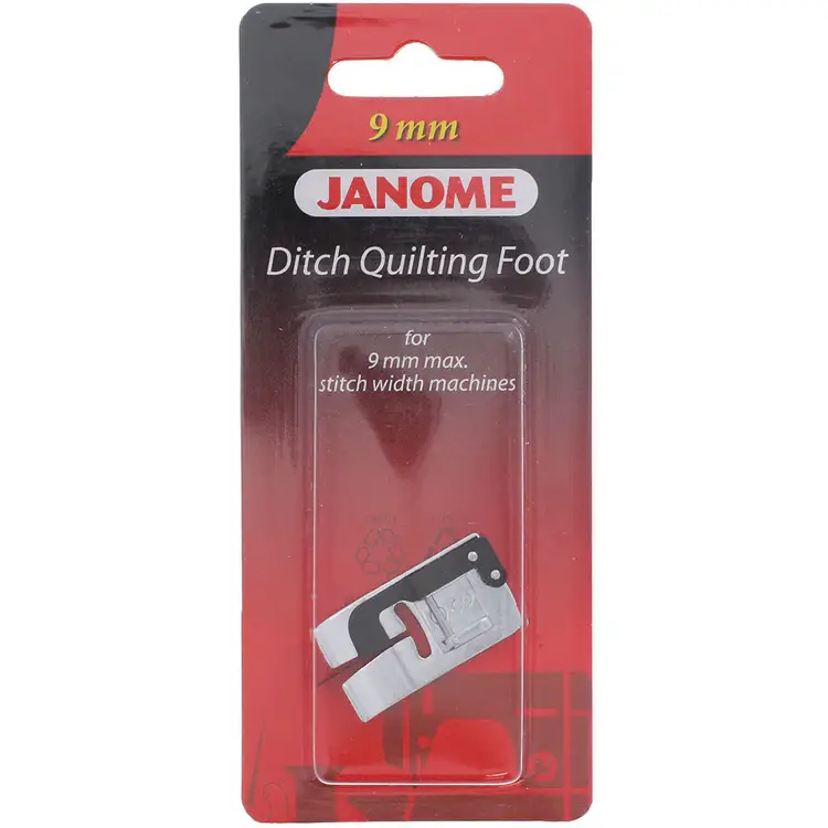 Janome Ditch Quilting Foot 9mm for creating flawless quilting lines with perfect alignment