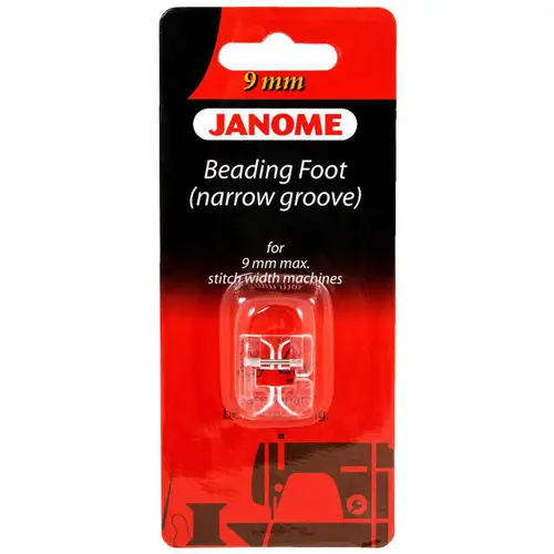 Janome Narrow Beading Foot 9mm for perfect bead placement on all fabric types