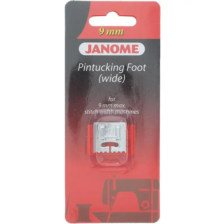 Janome Pintucking Foot 9mm Wide for smooth and accurate stitch control on fabrics