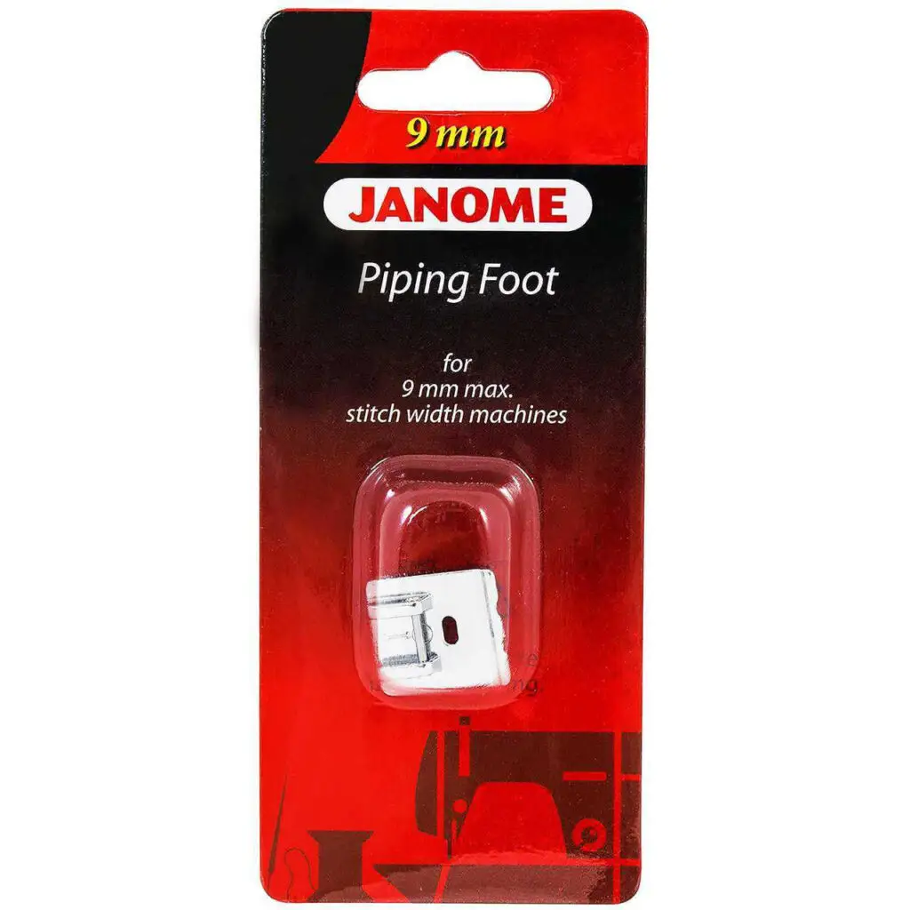 Janome Piping Foot 9mm for easy application of piping on fabric edges