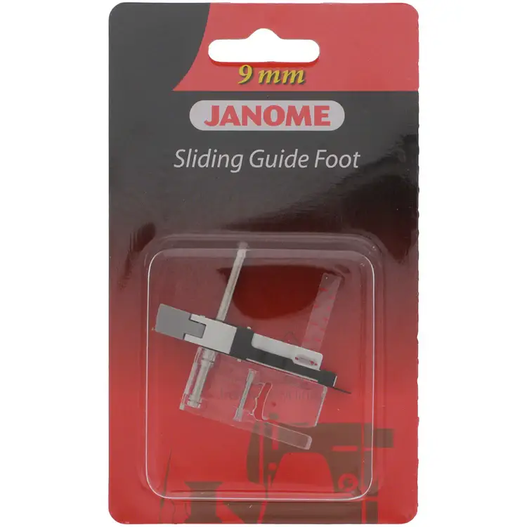 Janome Sliding Guide Foot 9mm for enhancing accuracy when stitching along fabric edges