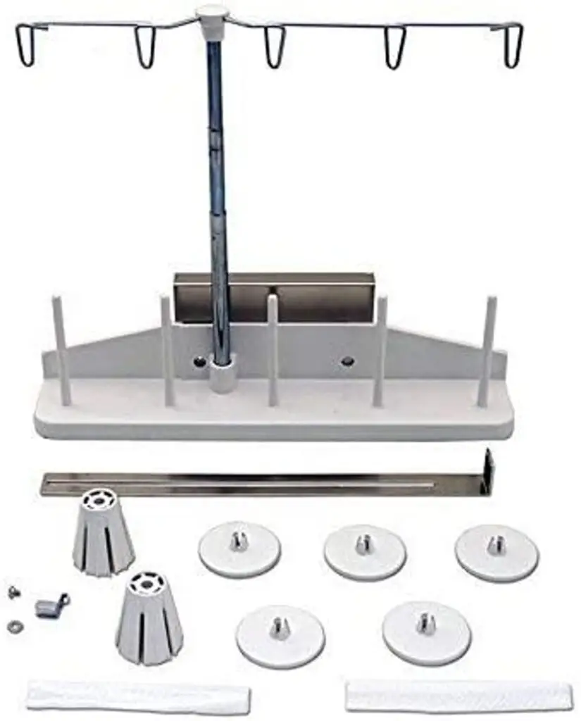 Janome Spool Stand 5 Threads for perfect for organizing embroidery and sewing thread spools