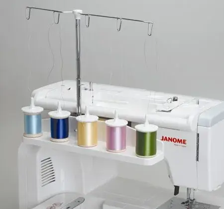Janome Spool Stand 5 Threads for creating a clutter-free workspace for sewing projects