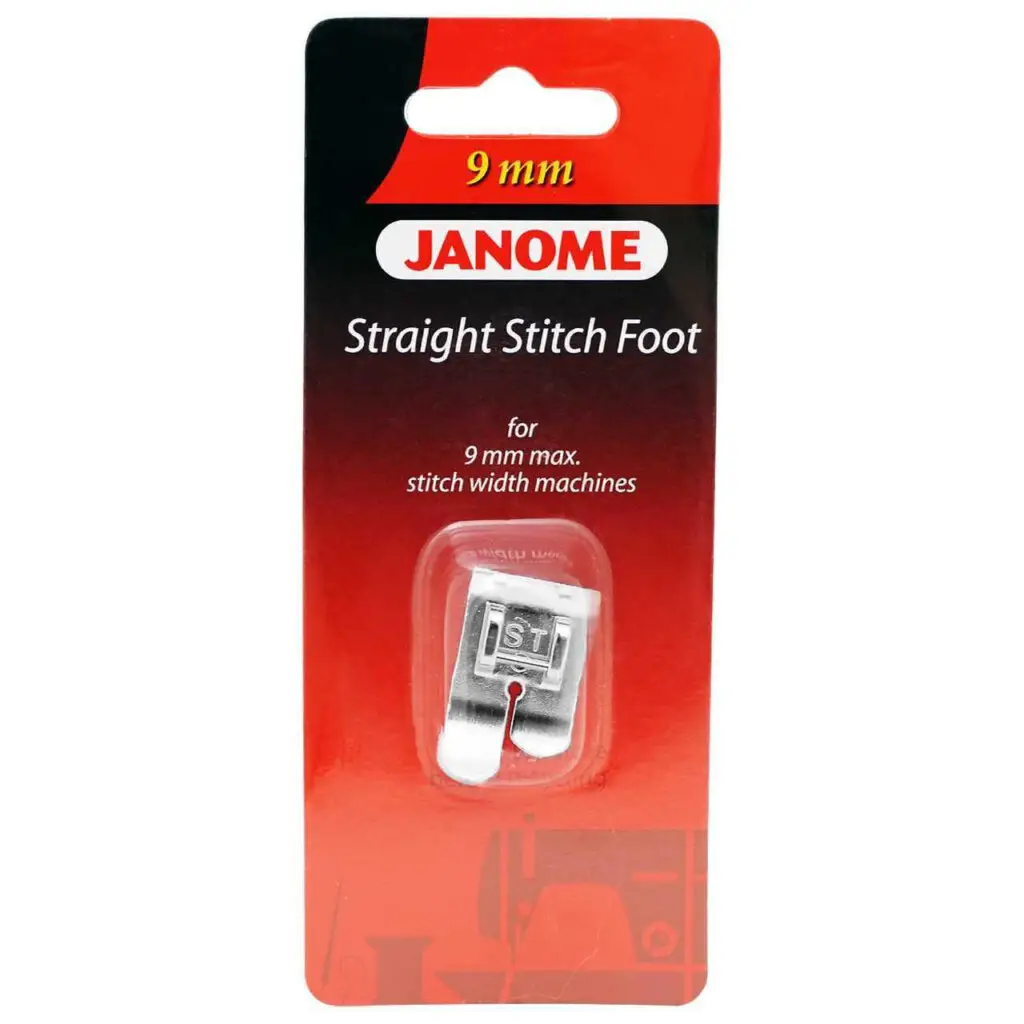 Janome Straight Stitch Foot 9mm for creating flawless straight lines for quilting and garments