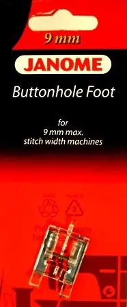 Janome Transparent Buttonhole Foot 9mm for creating professional quality buttonholes with ease