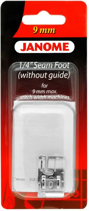 Janome ¼” Seam Foot without Guide 9mm for smooth and accurate stitch placement