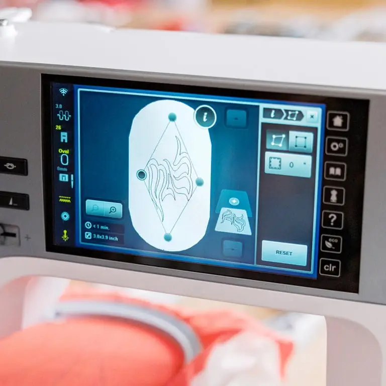 machine offers quiet operation with powerful performance for long sewing days