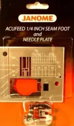 install janome acufeed seam foot with matching straight stitch plate