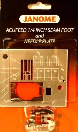 install janome acufeed seam foot with matching straight stitch plate