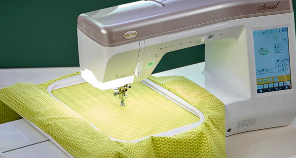 baby lock aerial sewing and embroidery machine stitches through thick and thin fabric