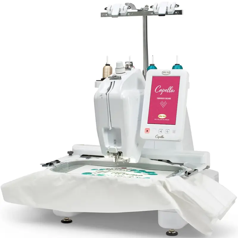 baby lock capella single needle embroidery machine supports commercial quality output