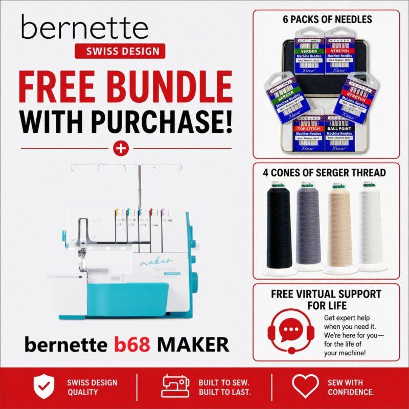 bernette 68 MAKER serger machine bonus bundle
