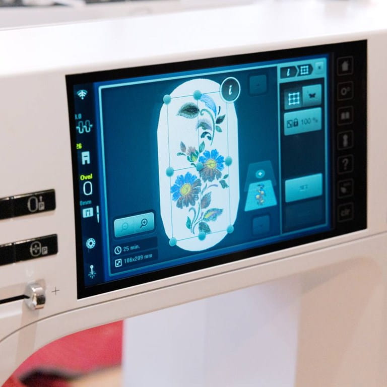 machine offers quiet operation even at high sewing speeds and loads