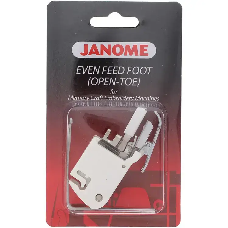 foot reduces puckering and shifting on thick or slippery fabrics