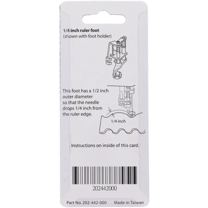 foot maintains perfect quarter inch distance from ruler edge every time