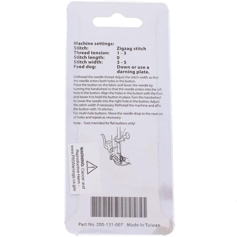 janome button sewing foot front loading attaches buttons quickly and securely janome button sewing foot front loading great for clothing repairs and alterations