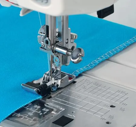 janome overedge foot g front loading allows even feeding and accurate edge stitching