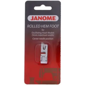 janome rolled hem foot front loading forms tiny hems in one smooth step