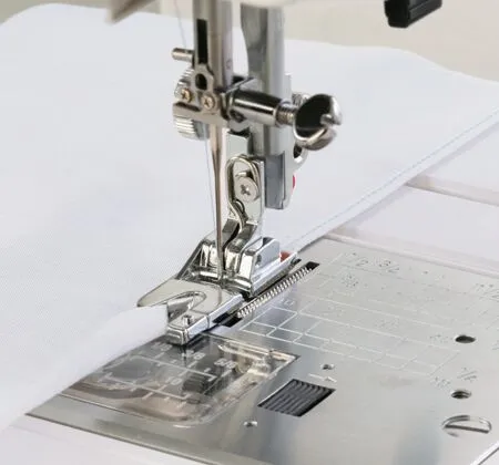 janome rolled hem foot front loading simplifies hemming without pressing or pinning