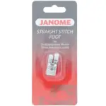 janome straight stitch foot front load helps guide fabric with perfect alignment