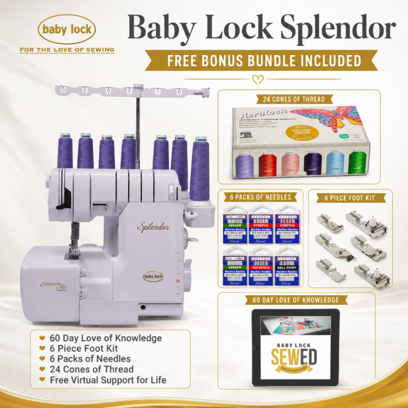Baby Lock Splendor serger machine bonus bundle
