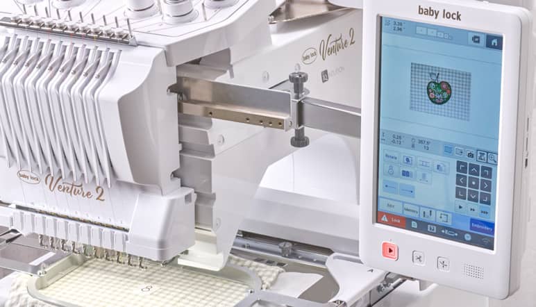 Baby Lock Venture 2 Multi Needle Embroidery Machine for sale with enhanced stitch formation technology