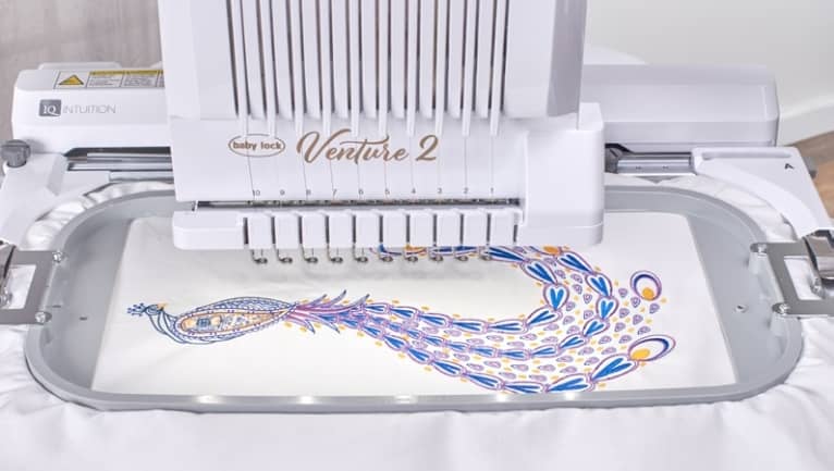 Baby Lock Venture 2 Multi Needle Embroidery Machine for sale with multiple needle selection settings