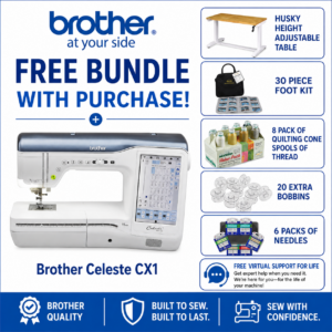 Brother Celeste CX1 quilting machine bonus bundle
