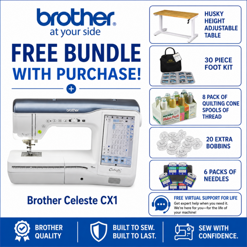 Brother Celeste CX1 quilting machine bonus bundle