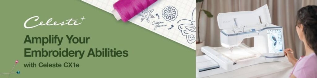 Brother Celeste CX1e Embroidery Only Machine for sale allowing mirror image design feature