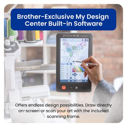 Brother Entrepreneur Pro W PR1060W Multi Needle Embroidery Machine for sale integrated design transfer options