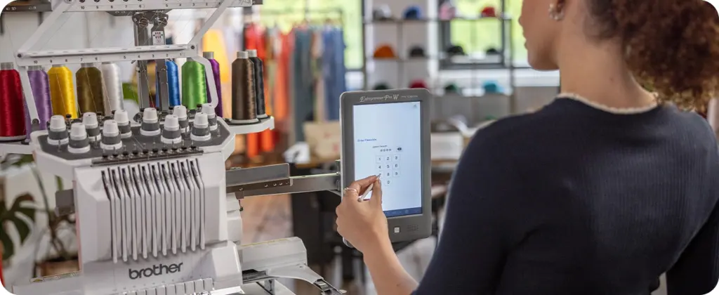 Brother Entrepreneur Pro W PR1060W Multi Needle Embroidery Machine for sale improved thread handling efficiency