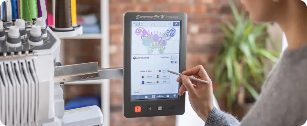 Brother Entrepreneur Pro W PR1060W Multi Needle Embroidery Machine for sale unique embroidery pattern library