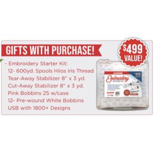 Free bundle included with the purchase of a Janome 9850 Limited Edition Bundle