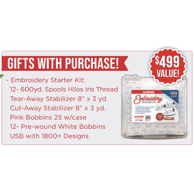 Free bundle included with the purchase of a Janome 9850 Limited Edition Bundle