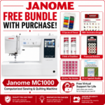 Janome MC1000 sewing machine bonus bundle