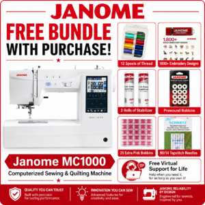 Janome MC1000 sewing machine bonus bundle