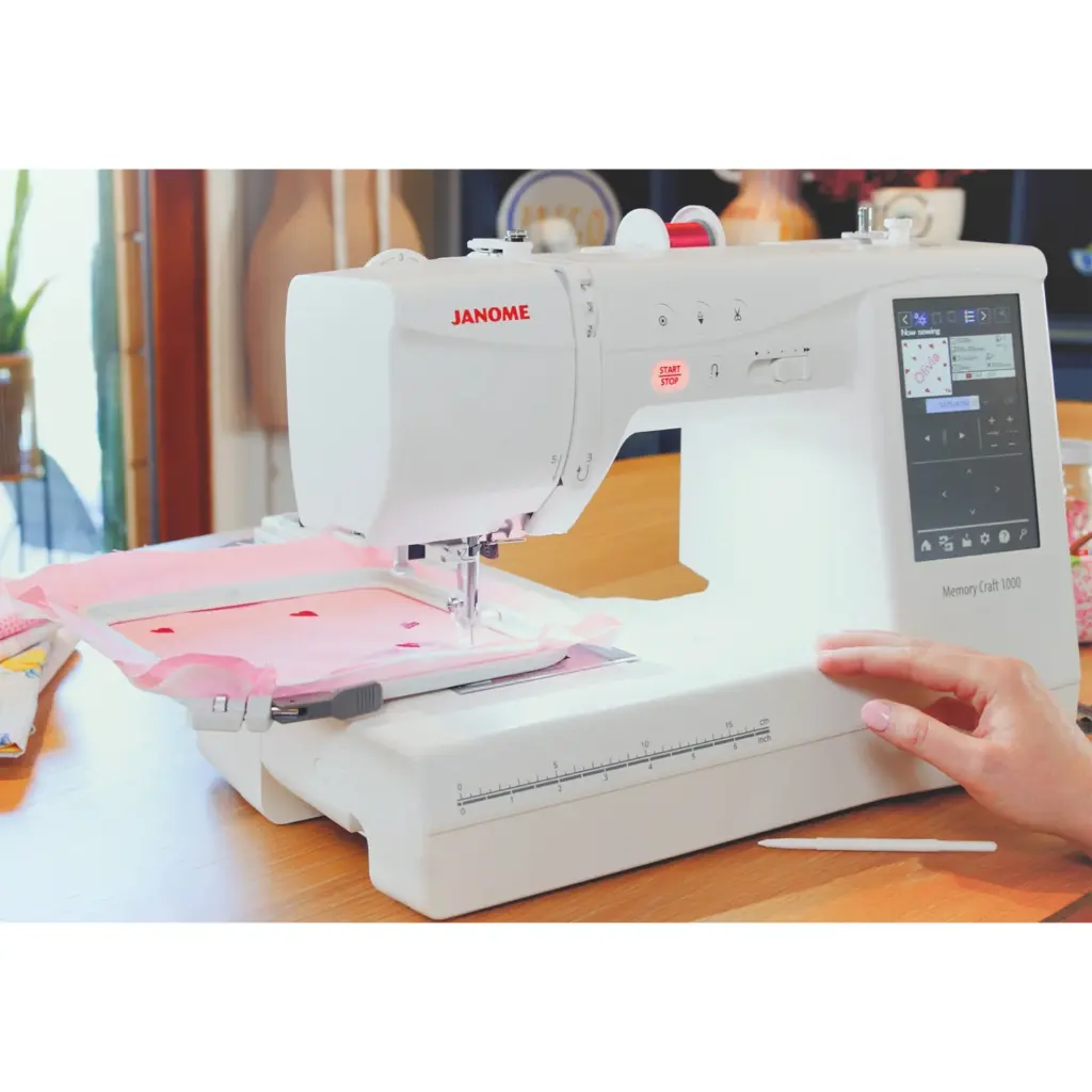 Janome Memory Craft 1000 sewing and embroidery machine with jam proof bobbin