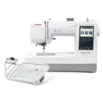 Janome Memory Craft 100E embroidery machine includes embroidery starter kit