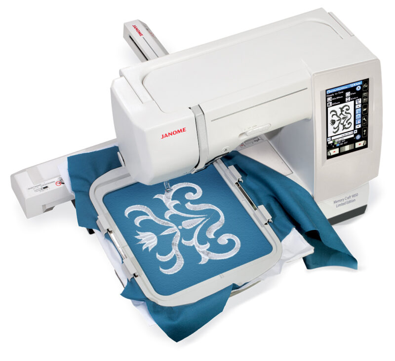 Janome Memory Craft 9850 Limited Edition sewing and embroidery machine perfect for monogramming