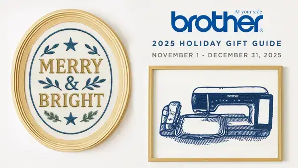 Brother sewing and embroidery machine for sale. Here is the brother holiday giftguide.