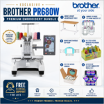 Brother PR680W embroidery machine bonus bundle
