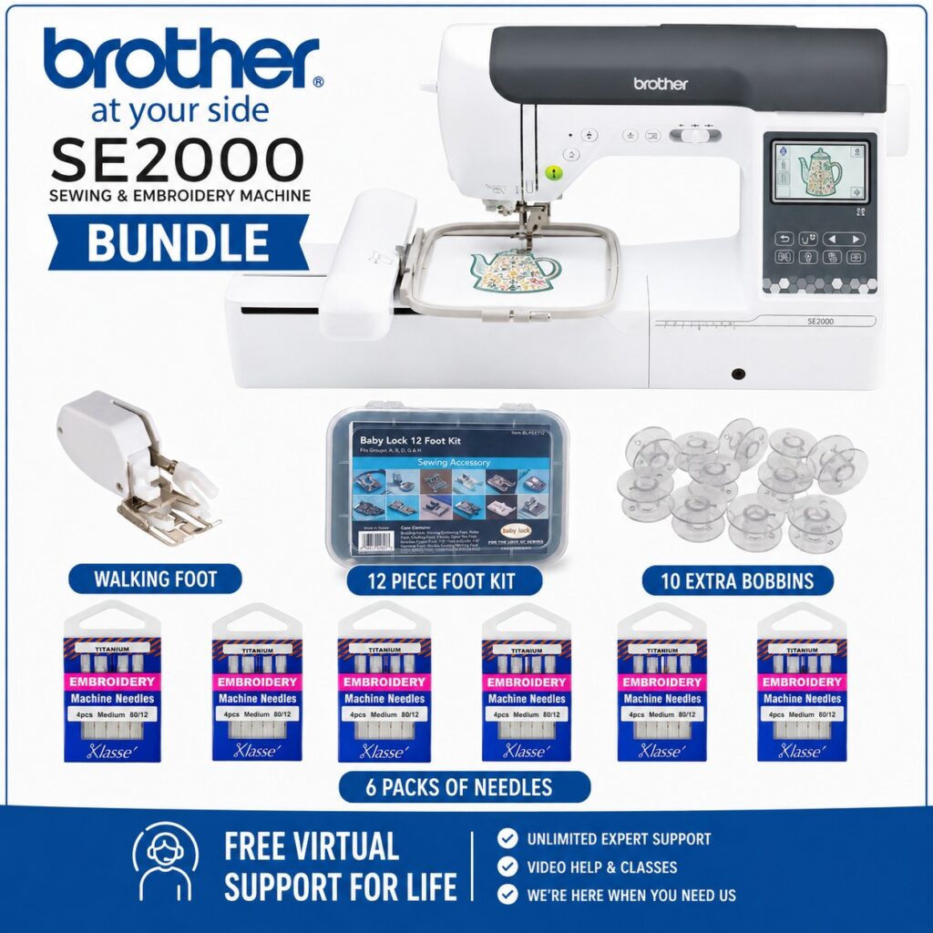 Brother SE2000 sewing and embroidery machine bonus bundle