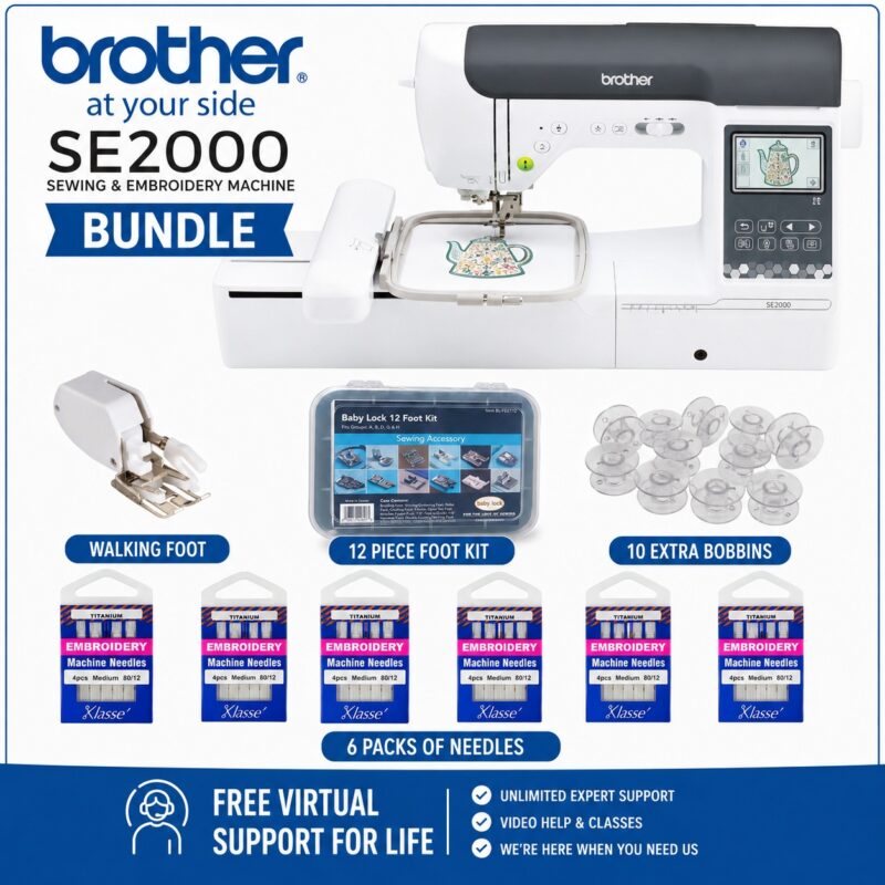 Brother SE2000 sewing and embroidery machine bonus bundle