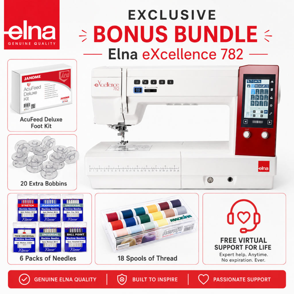 Elna eXcellenece 782 sewing machine bonus bundle
